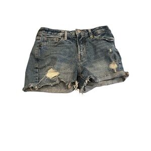 OG Short High Rise Denim Distressed Women Shorts